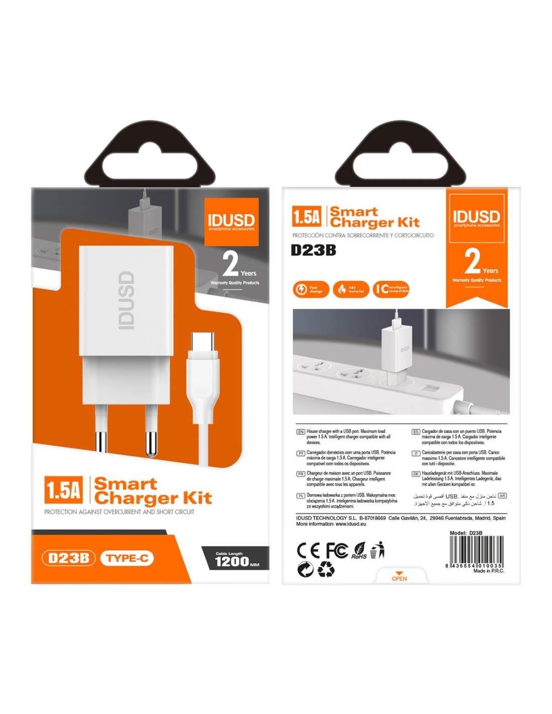 IDUSD CARGADOR 1.5A TIPO C