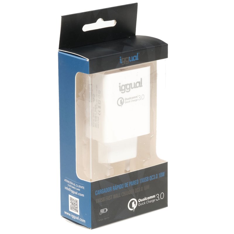 IGGUAL CARGADOR 1xUSB QC3.0 18W