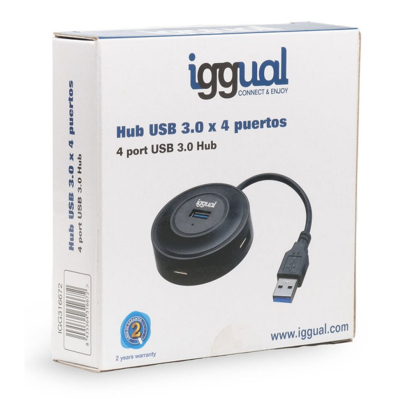 IGGUAL HUB USB 3.0 4 PUERTOS