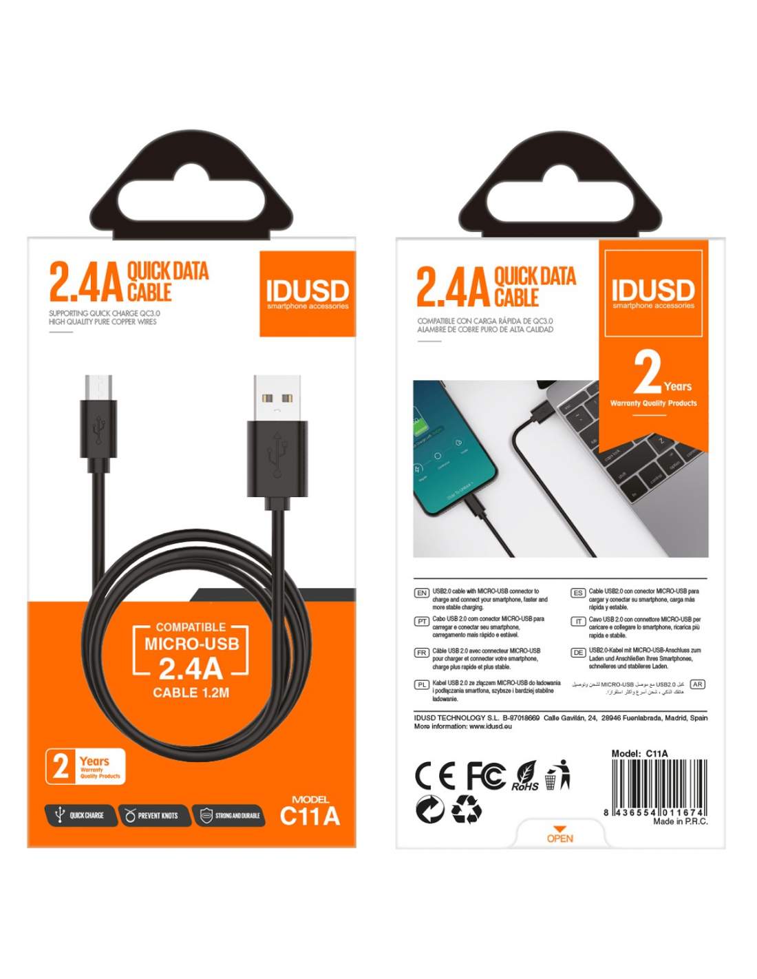 IDUSD CABLE MICRO USB 1.2M